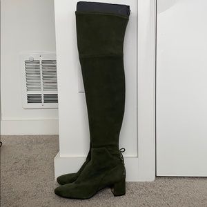 NEVER WORN Tory Burch over the knee boot olive 8
